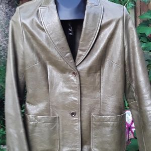 Green leather jacket